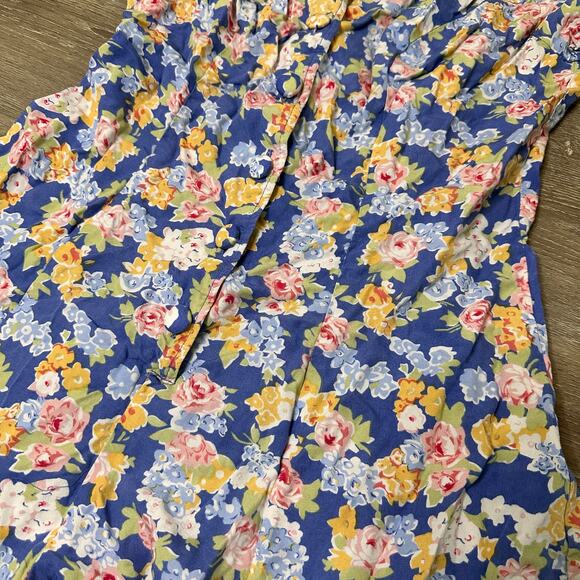 Jamie Brooke Romper Vintage 90s Blue Floral Size Large - Picture 3 of 6